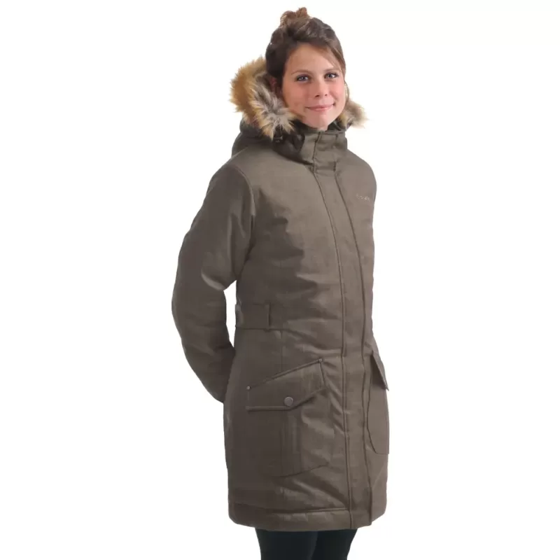 Our model is wearing the NEW NAPEN women's winter jacket, taupe, 44656