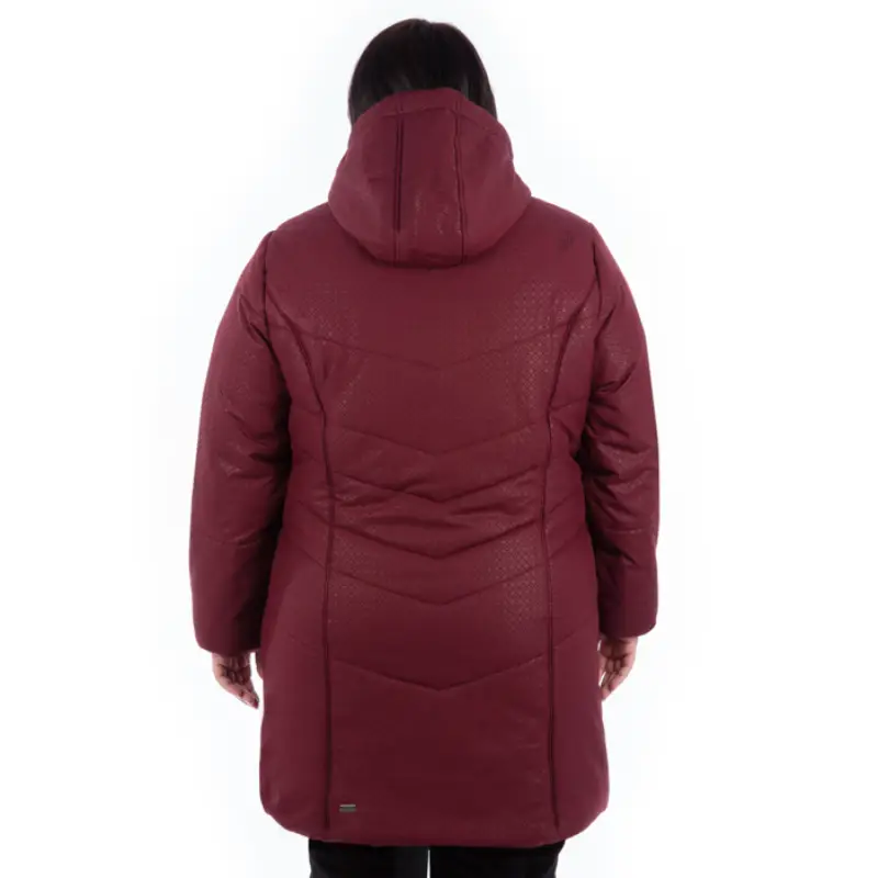 Manteau d'hiver grande taille VOGUE, cabernet, dos-44652O