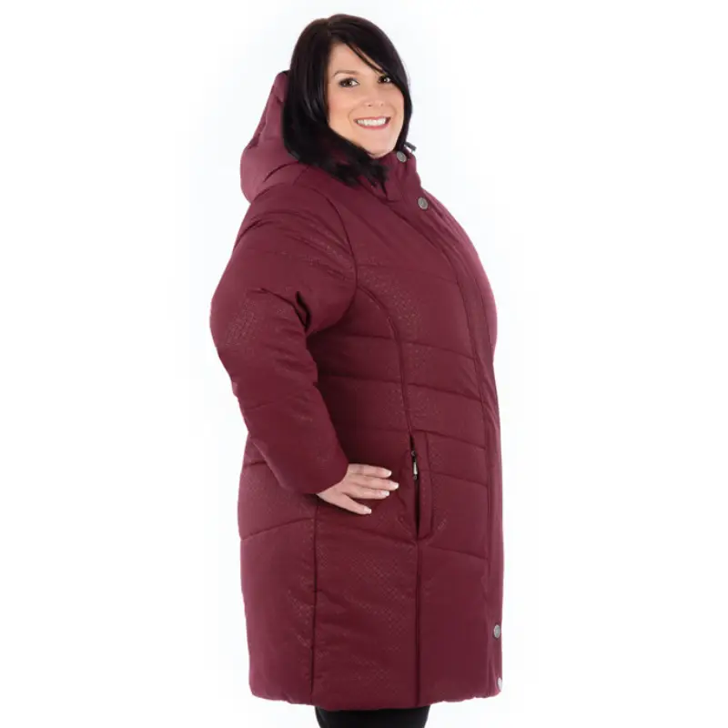 Manteau d'hiver grande taille VOGUE, cabernet, vue du côté-44652O