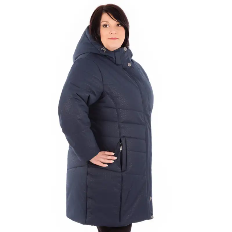 Manteau d'hiver grande taille VOGUE pour femme, minuit, vue de coté-44652O