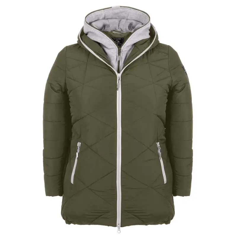 Women's winter jacket plus size ZIGZAG, front, olive-44684O