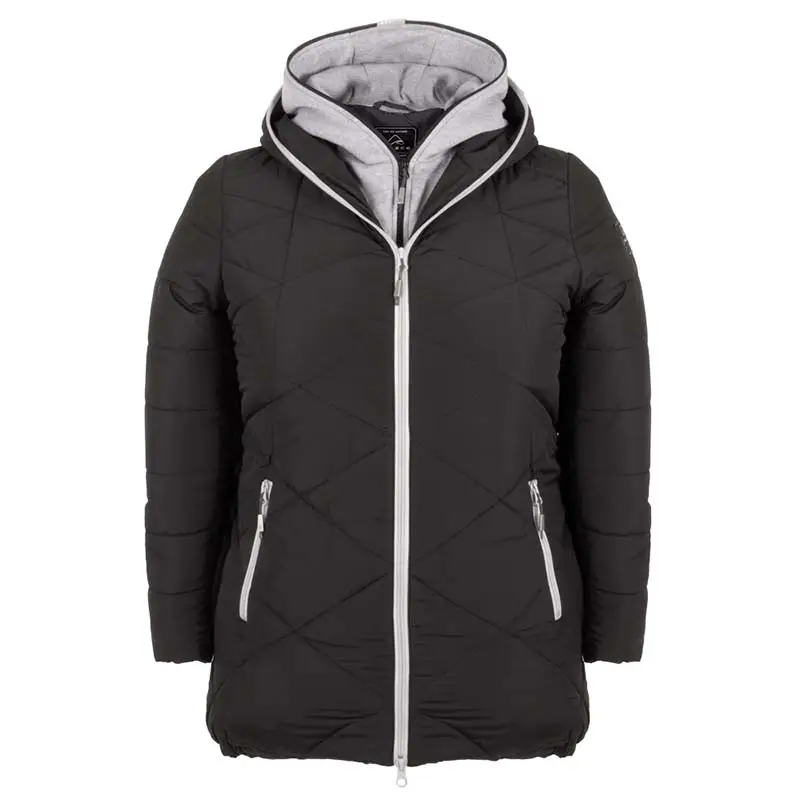 Women's winter jacket plus size ZIGZAG, front, black-grey-44684O