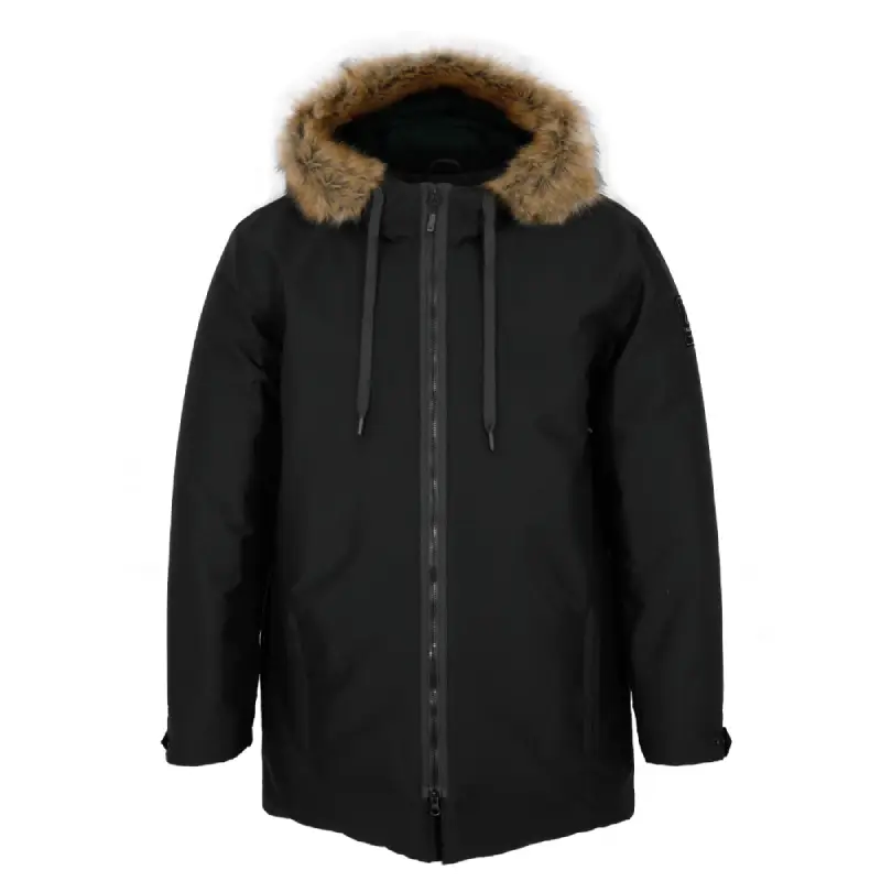 Men's winter jacket, DUCK TWILL, black-43663