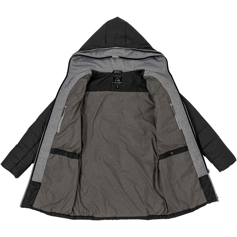 44684-Manteau d'hiver Zigzag pour femme, Charcoal, détails des 4 poches intérieures