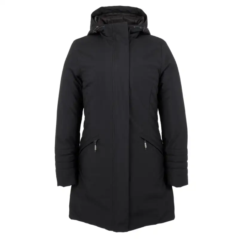 Manteau d'hiver SLEEK pour femme, noir, devant-44714