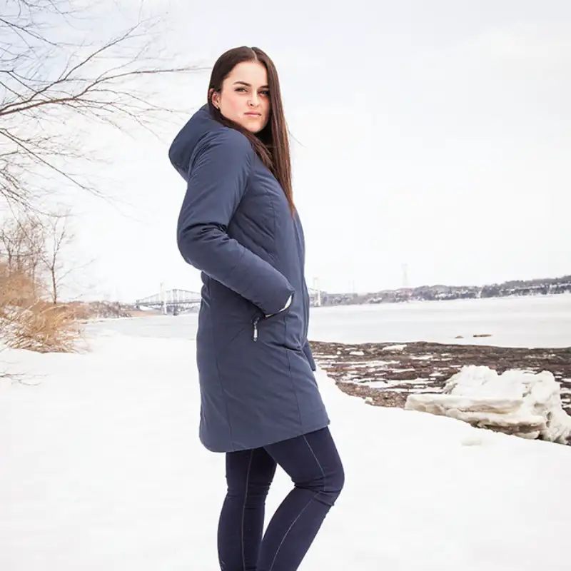 Model wearing winter jacket Sleek, Midnight - 44714