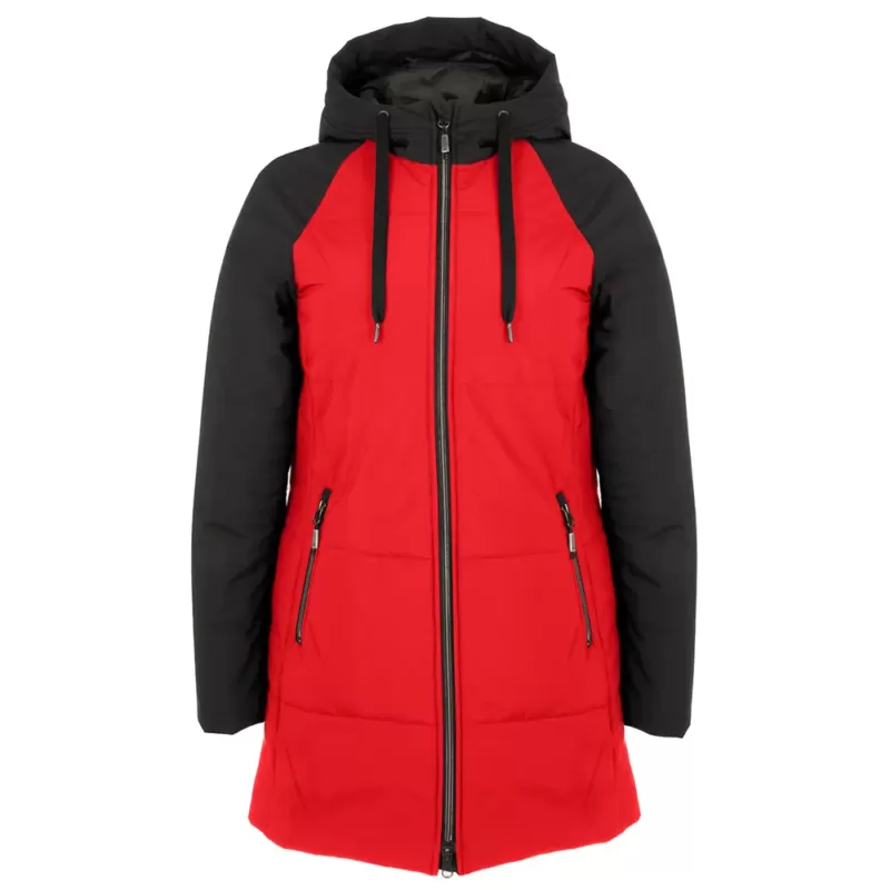 44736-Women's winter jacket SPORTY, front, black-pekin