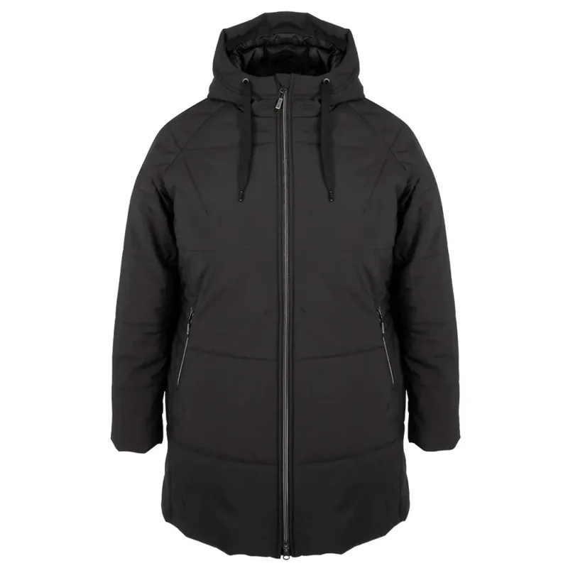 44736O-Women's winter jacket plus size SPORTY, black, front