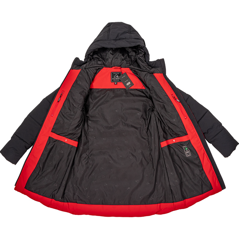 44736- Manteau d'hiver Sporty pour femme, Pékin-noir, détails des 4 poches intérieures