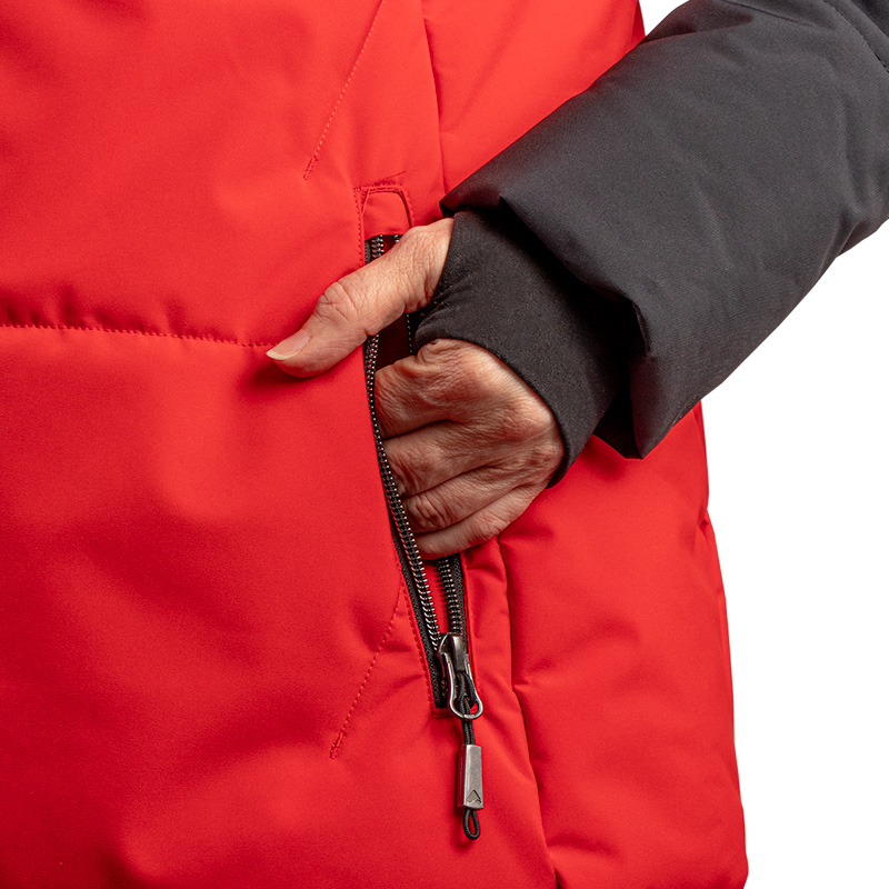 44736- Manteau d'hiver Sporty pour femme, Pékin-noir, détail poche réchauffe-main avec fermeture éclair