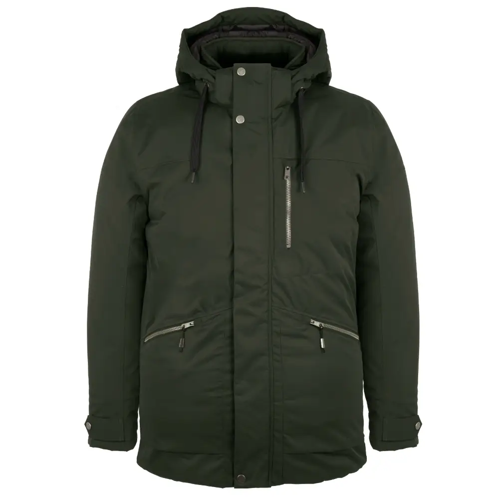 43707O-Men's winter jacket plus size PARK, algae, front