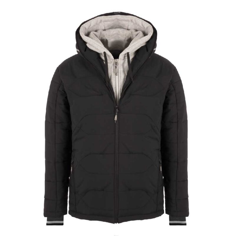 43711-Men's winter jacket NEIGHBORHOOD, black-marled grey, front