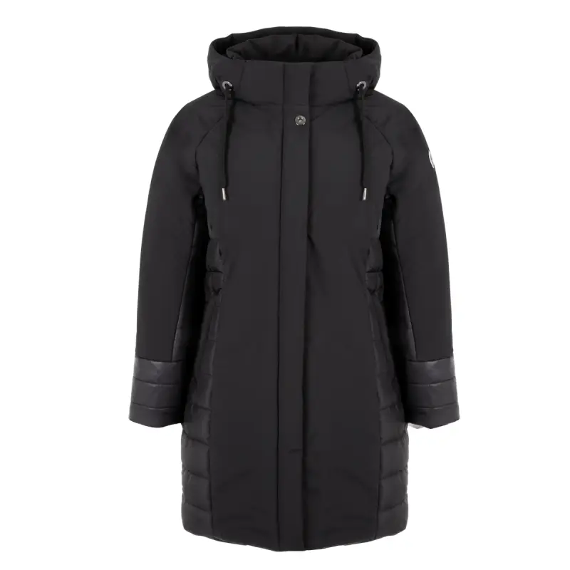 44747O-Women's winter jacket plus size SIDEKICK, black, front