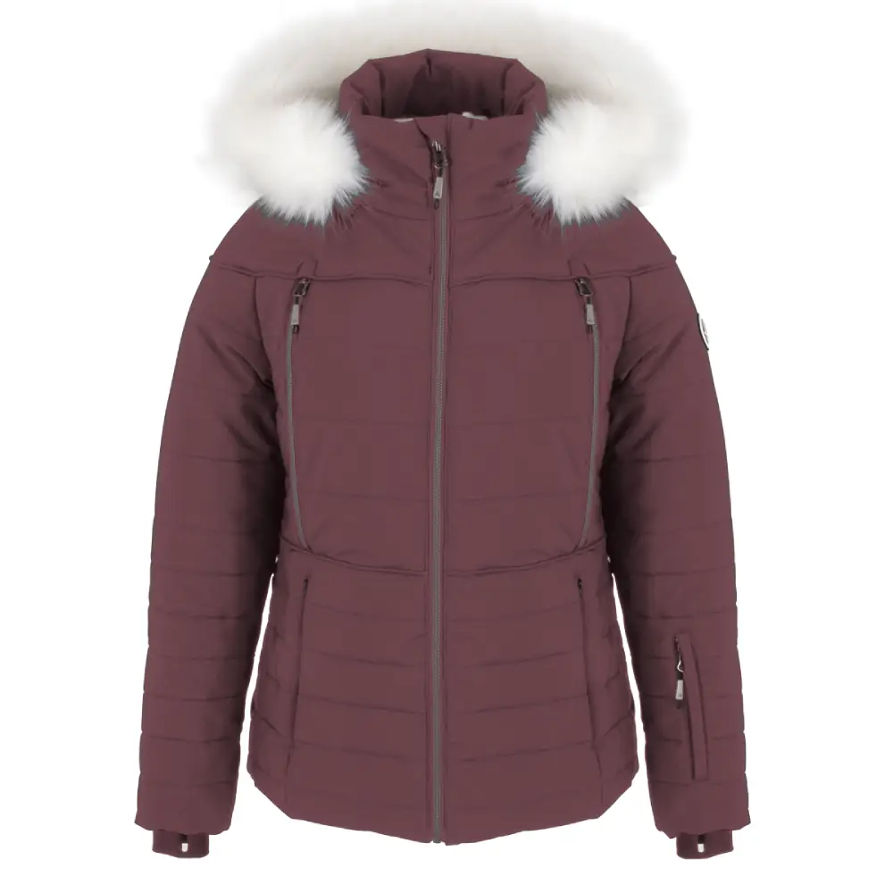 NEW LADY women's insulated winter jacket, wineberry color, front - Product 44755