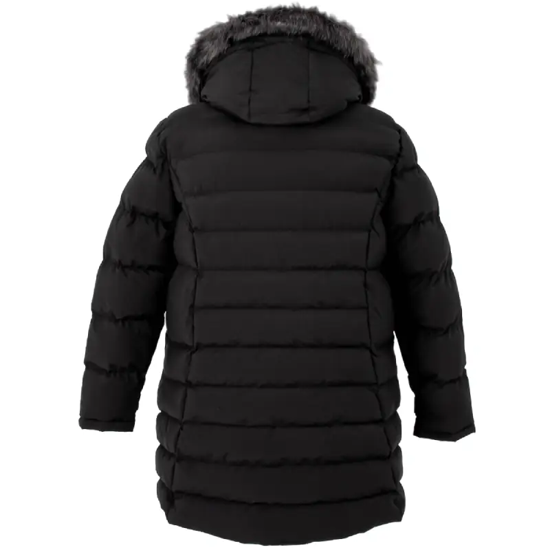 44758O-Manteau d'hiver grande taille ELEMENT pour femme, noir, dos