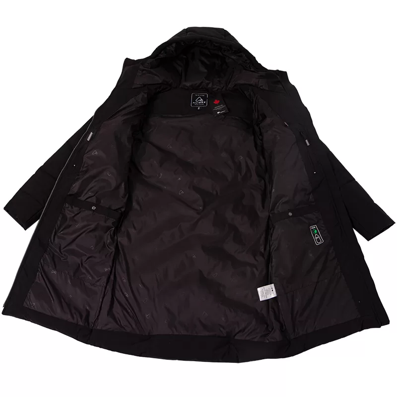 44752 Manteau long d'hiver COSMO, noir, détail des 4 poches intérieures