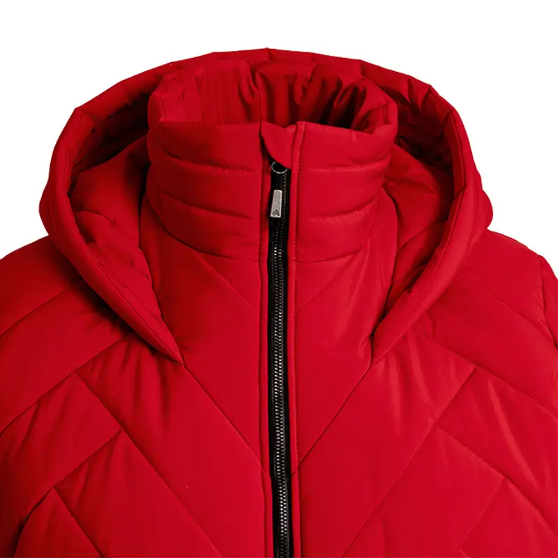 44778O-Manteau d'hiver grande taille ROCKIES pour femme, Pekin, détail du capuchon et mentionnière
