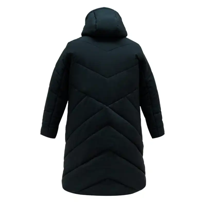 Manteau d'hiver long COSMO grande taille pour femme, noir,dos
