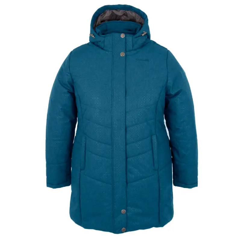 Manteau d'hiver grande taille VOGUE, bleu récif, devant-44652O