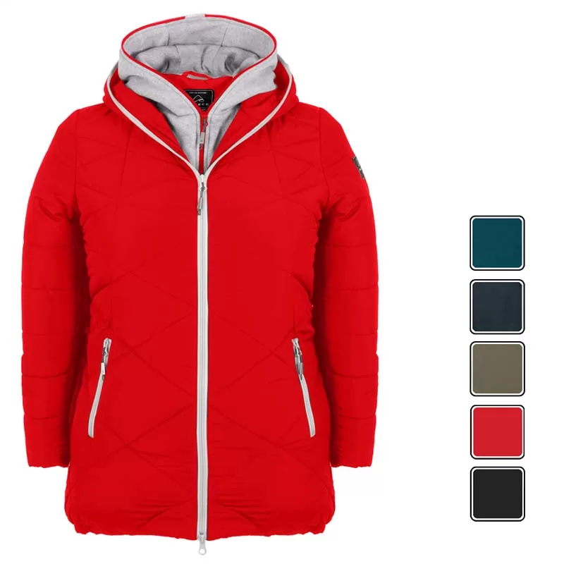 44684O-Manteau d'hiver ZIGZAG grande taille pour femme rouge et les couleurs offertes