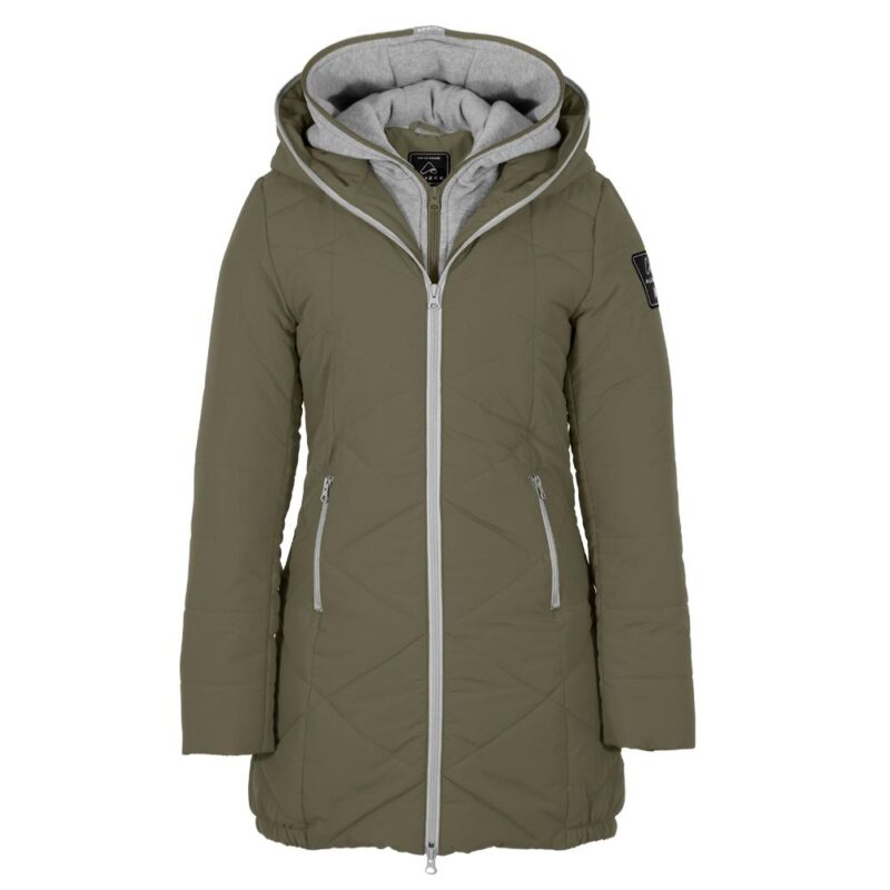 Women's winter coat in olive color