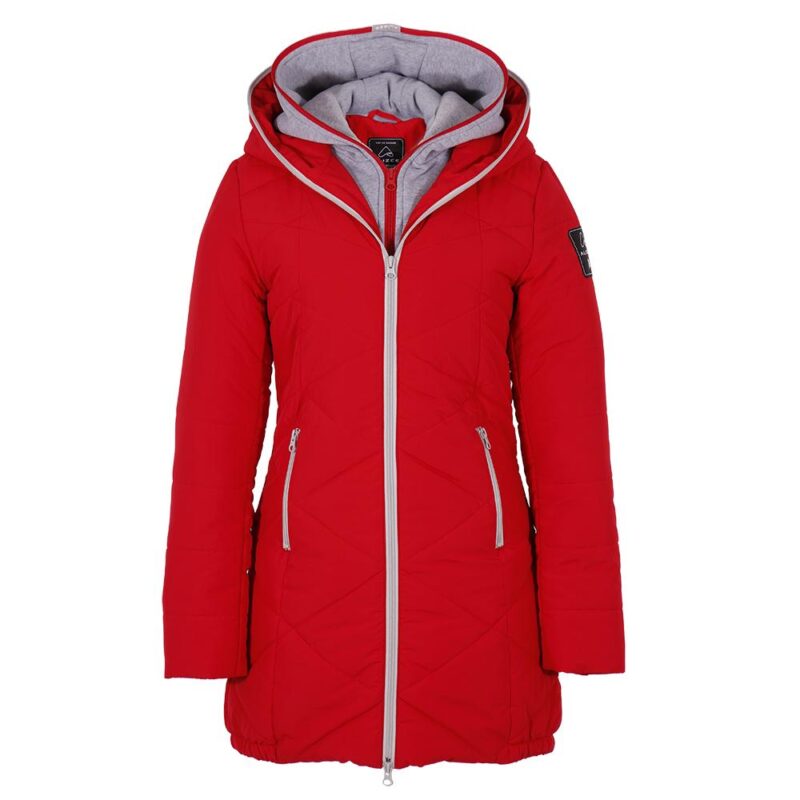 Women's winter coat in red color