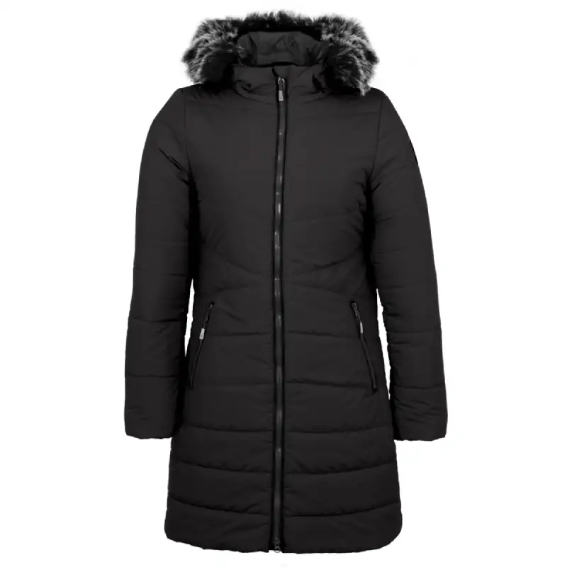 Manteau d'hiver SPARKLING pour femme, noir, devant-44690