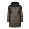 Women's winter jacket plus size COLLEGIATE, black-taupe, front-44710O