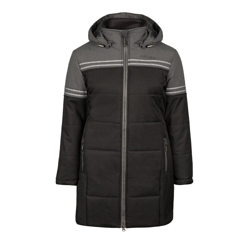 Plus size Women's winter jacket black and grey COLLEGIATE 44710O