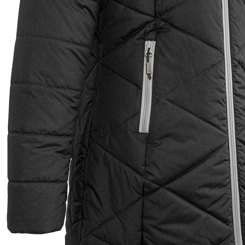 44684-Manteau d'hiver Zigzag pour femme, Charcoal détail poche réchauffe-main avec fermeture éclair