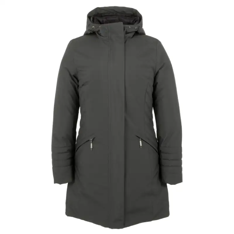 Manteau d'hiver SLEEK pour femme, gris foncé, devant-44714