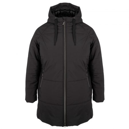 Plus size winter coat SPORTY black, front
