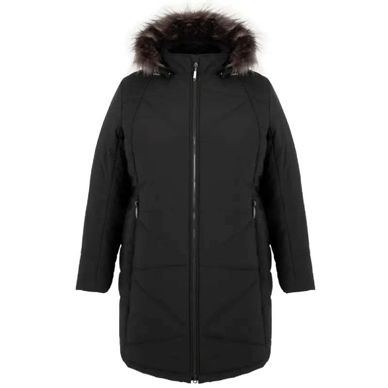 Women's winter jacket plus size SPARKLING 2.0, black, front-44727O