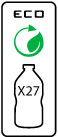 Logo ECO, 27 bouteilles recyclées