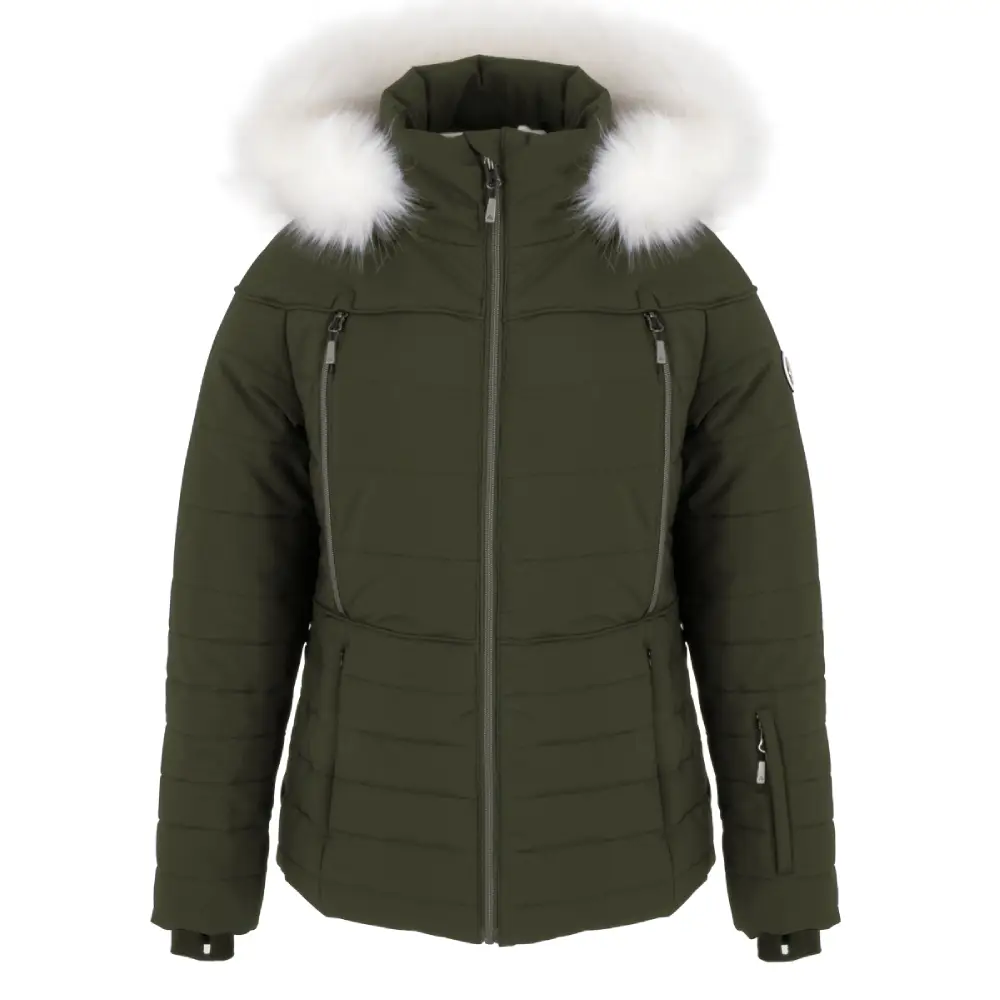 Manteau d'hiver isolé pour femme NEW LADY, couleur algue, devant-Produit 44755