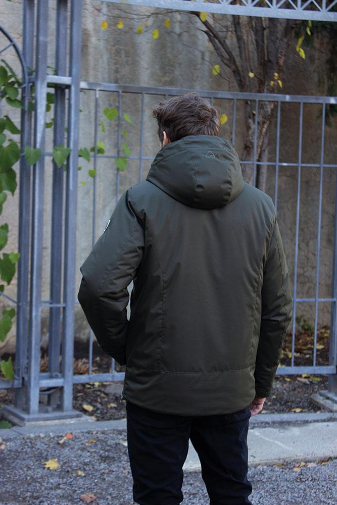 Model wearing ZONE algae winter jacket back view - 43720