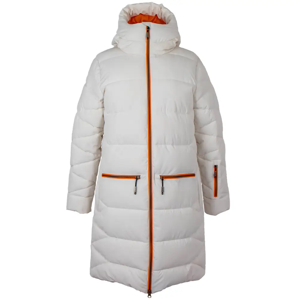 44768-Manteau d'hiver pour femme, modèle NEST, couleur blanc-orange, devant