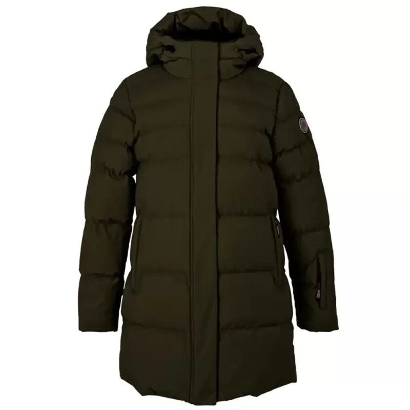 Women's winter jacket SLACK, algae, front-44757