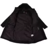 44752 COSMO long winter coat plus size, black, detail of 4 inners pockes, 2 with zippers